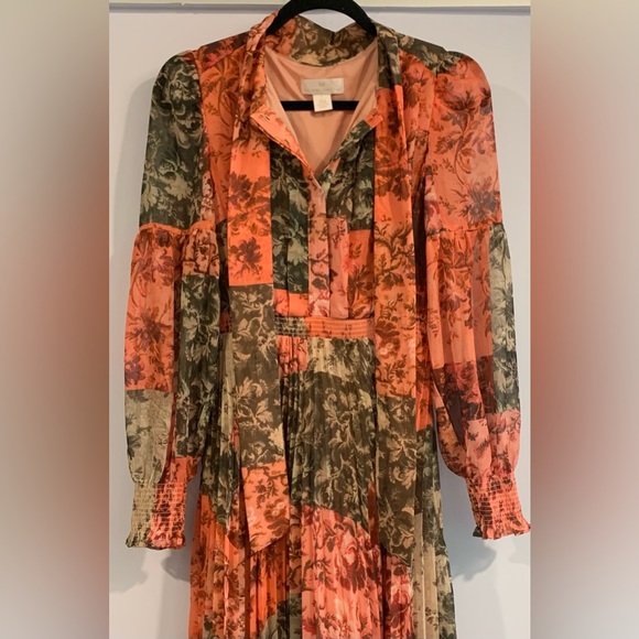 Excellent Condition, Rachel Parcell- Pleated Chiffon Midi Dress w/ Bow, Size 0 - Picture 7 of 15